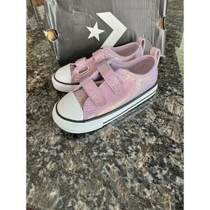 Converse Chuck Taylor All Star 2V Kids Lilac Iridescent Snakeskin Sneakers 11.5